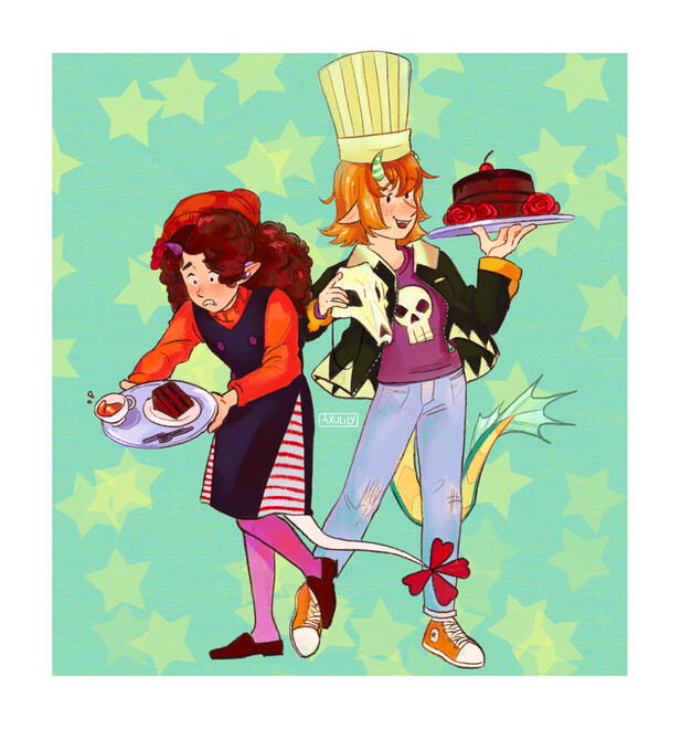 Tallulah and Chayanne from the qsmp trying to cook. Tallulah and Chayanne from the qsmp trying to cook.