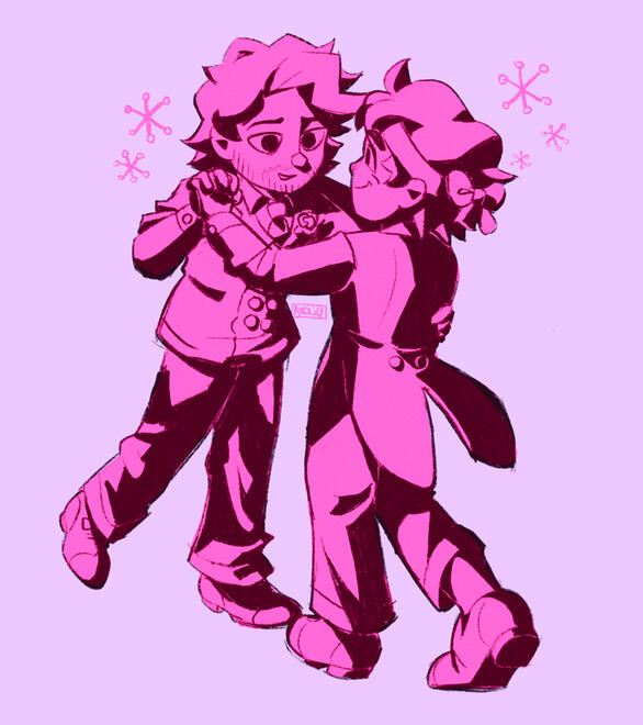 Roier and Cellbit’s qsmp characters dancing in their wedding clothes. Roier and Cellbit’s qsmp characters dancing in their wedding clothes.